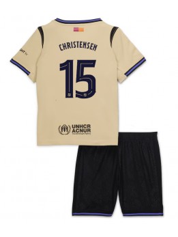 Barcelona Andreas Christensen #15 Dječji Gostujuci Dres kompleti 2025-26 Kratak Rukavima (+ kratke hlače)